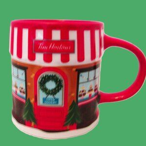Brand new Tim Hortons 20 oz. Christmas Shop mug of holiday treats.